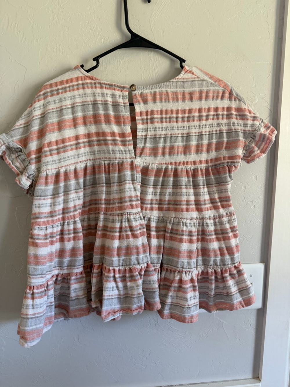 Striped Ruffle Peplum Top - Picture 2 of 3